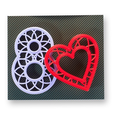 картинка Набор пластиковых вырубок - "Сердце и Восьмерка" от магазина Crumble-shop.ru